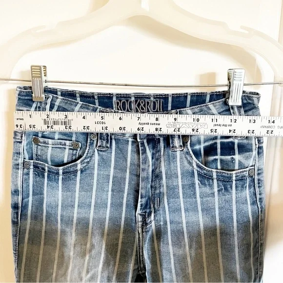 Rock and Roll Denim Pin Stripe Flare Jeans - Picture 10 of 16